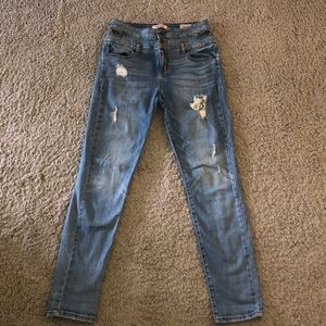 High waisted skinny jeans